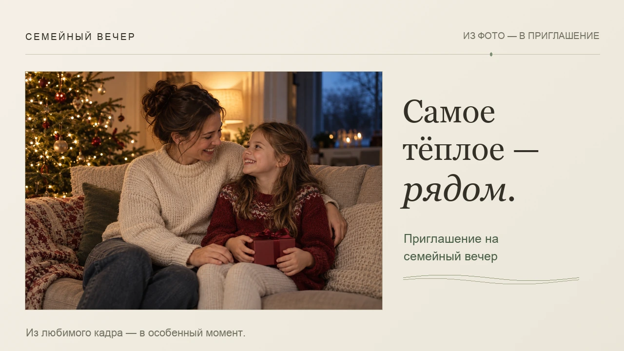 Постер видеоприглашения на основе семейного фото